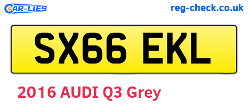 SX66EKL are the vehicle registration plates.