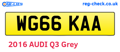 WG66KAA are the vehicle registration plates.