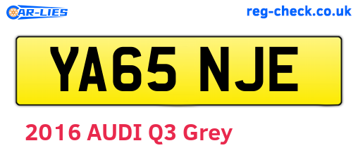 YA65NJE are the vehicle registration plates.
