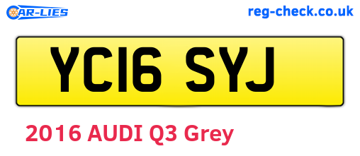 YC16SYJ are the vehicle registration plates.