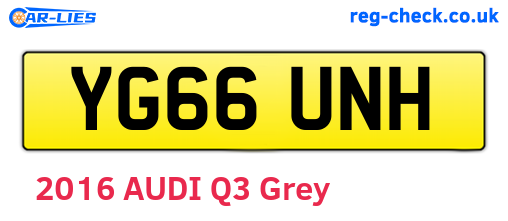 YG66UNH are the vehicle registration plates.