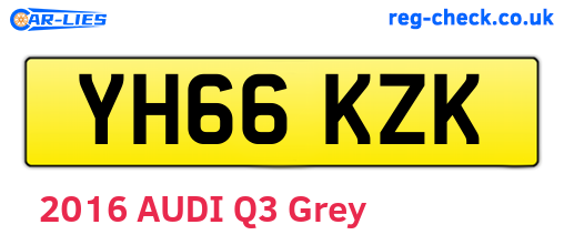 YH66KZK are the vehicle registration plates.