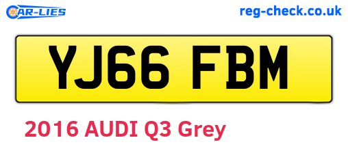 YJ66FBM are the vehicle registration plates.