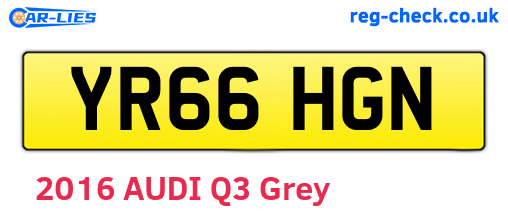 YR66HGN are the vehicle registration plates.