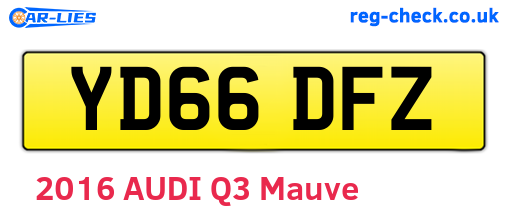 YD66DFZ are the vehicle registration plates.
