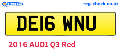 DE16WNU are the vehicle registration plates.
