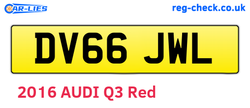 DV66JWL are the vehicle registration plates.