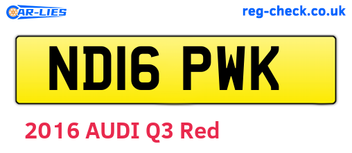 ND16PWK are the vehicle registration plates.