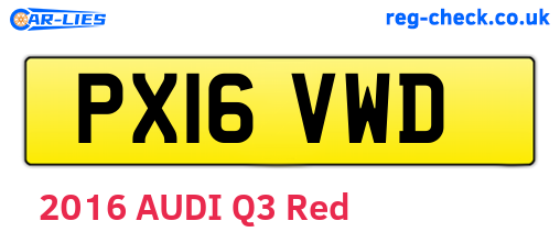 PX16VWD are the vehicle registration plates.
