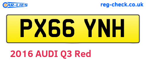 PX66YNH are the vehicle registration plates.