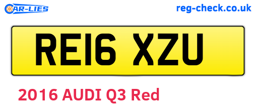 RE16XZU are the vehicle registration plates.