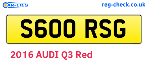 S600RSG are the vehicle registration plates.