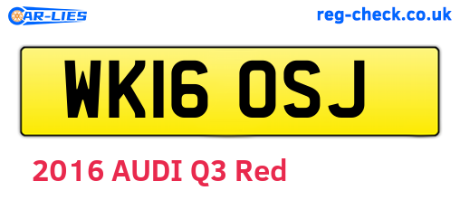 WK16OSJ are the vehicle registration plates.
