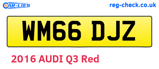 WM66DJZ are the vehicle registration plates.