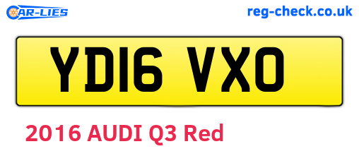 YD16VXO are the vehicle registration plates.