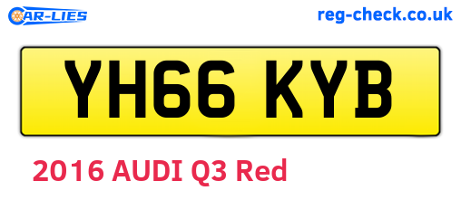 YH66KYB are the vehicle registration plates.