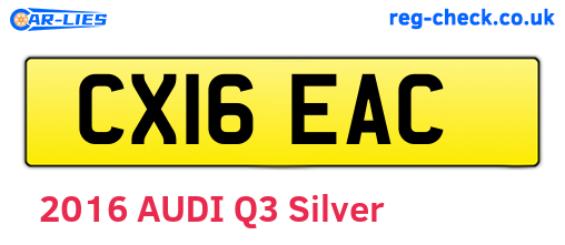 CX16EAC are the vehicle registration plates.