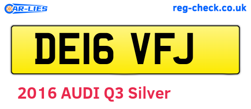DE16VFJ are the vehicle registration plates.