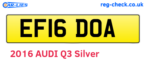 EF16DOA are the vehicle registration plates.
