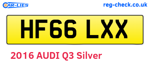 HF66LXX are the vehicle registration plates.