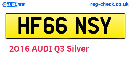 HF66NSY are the vehicle registration plates.
