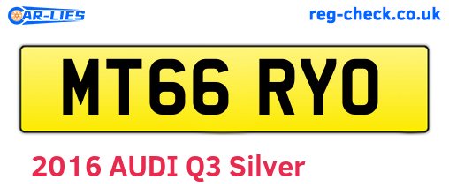 MT66RYO are the vehicle registration plates.