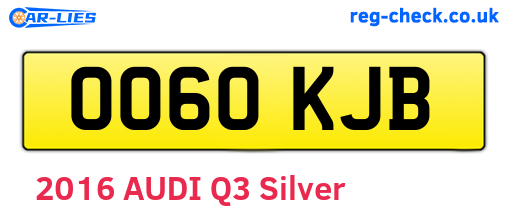 OO60KJB are the vehicle registration plates.