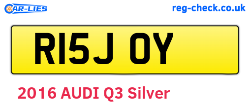 R15JOY are the vehicle registration plates.