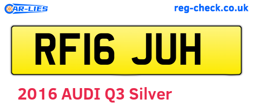 RF16JUH are the vehicle registration plates.
