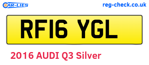 RF16YGL are the vehicle registration plates.
