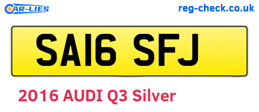 SA16SFJ are the vehicle registration plates.