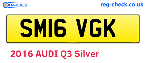 SM16VGK are the vehicle registration plates.