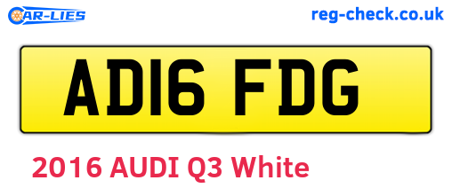 AD16FDG are the vehicle registration plates.