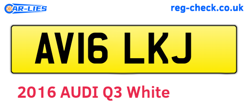 AV16LKJ are the vehicle registration plates.
