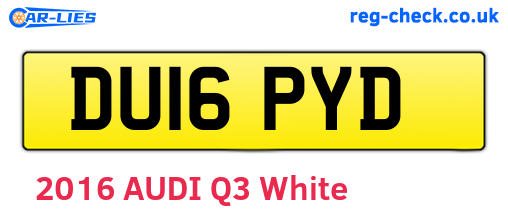 DU16PYD are the vehicle registration plates.