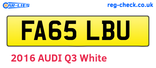 FA65LBU are the vehicle registration plates.