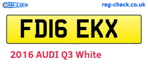 FD16EKX are the vehicle registration plates.