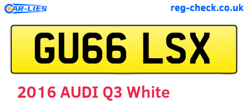 GU66LSX are the vehicle registration plates.
