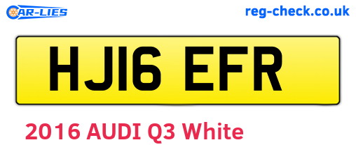 HJ16EFR are the vehicle registration plates.