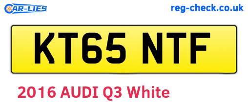 KT65NTF are the vehicle registration plates.
