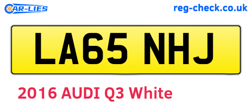 LA65NHJ are the vehicle registration plates.