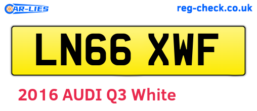 LN66XWF are the vehicle registration plates.