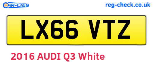 LX66VTZ are the vehicle registration plates.