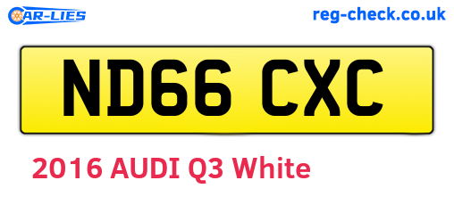 ND66CXC are the vehicle registration plates.