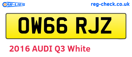 OW66RJZ are the vehicle registration plates.