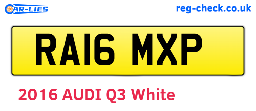 RA16MXP are the vehicle registration plates.