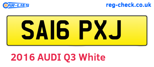 SA16PXJ are the vehicle registration plates.