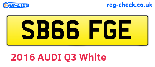 SB66FGE are the vehicle registration plates.