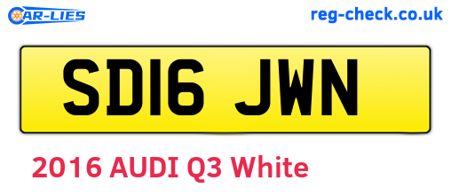 SD16JWN are the vehicle registration plates.