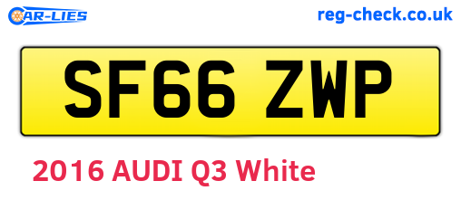 SF66ZWP are the vehicle registration plates.